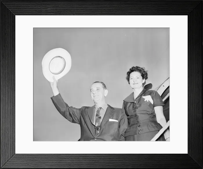 Framed Print : Lyndon Johnson and Wife Lady Bird