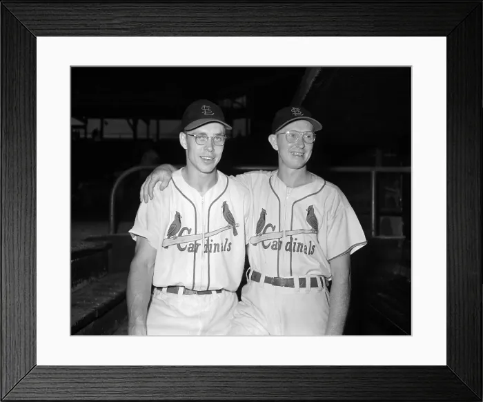 Framed Print : Eyeglass Wearing Baseball Players Posing Framed Print : Eyeglass Wearing Baseball Players Posing