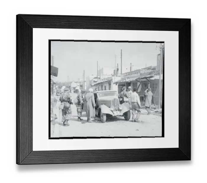 Framed Print : French Commandos Inspecting Car Framed Print : French Commandos Inspecting Car