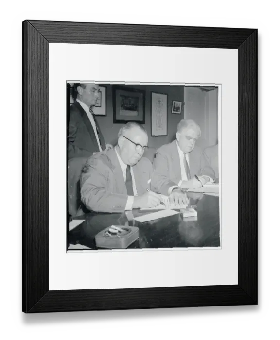 Framed Print : John L. Lewis and Harry M. Moses Signing Contracts Framed Print : John L. Lewis and Harry M. Moses Signing Contracts
