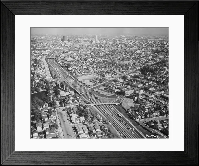 Framed Print : Aerial View of Hollywood Freeway Area Framed Print : Aerial View of Hollywood Freeway Area
