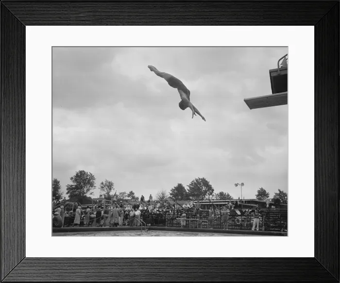 Framed Print : Diver Performing a Half Gainer Framed Print : Diver Performing a Half Gainer