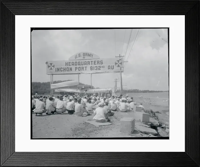 Framed Print : South Korean Protesters Staging Sit Down Demonstration