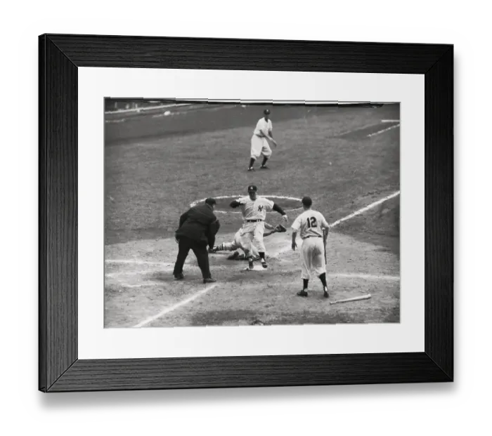 Framed Print : Mickey Mantle Touching Base