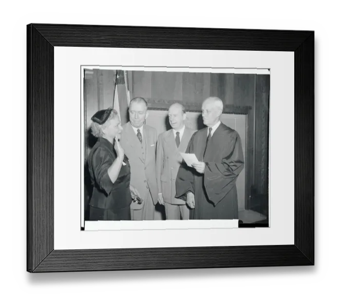 Framed Print : Elbert Tuttle Swearing in Mary Donlon