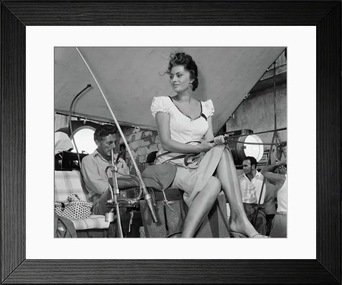 Framed Print : Sophia Loren in Position for Wagon Scene Framed Print : Sophia Loren in Position for Wagon Scene