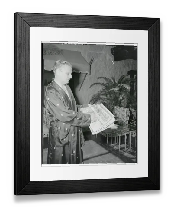 Framed Print : Carlos Prio Socarras Pointing to Newspaper Framed Print : Carlos Prio Socarras Pointing to Newspaper