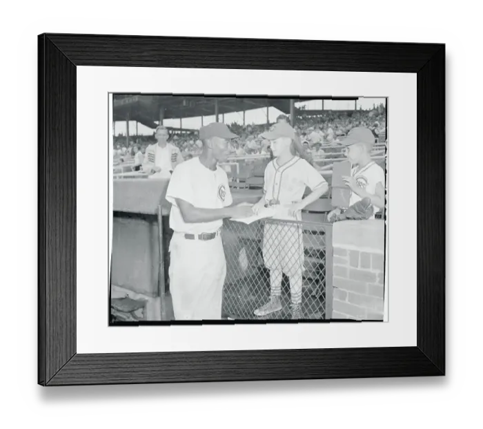 Framed Print : Ernie Banks Signing an Autograph Framed Print : Ernie Banks Signing an Autograph
