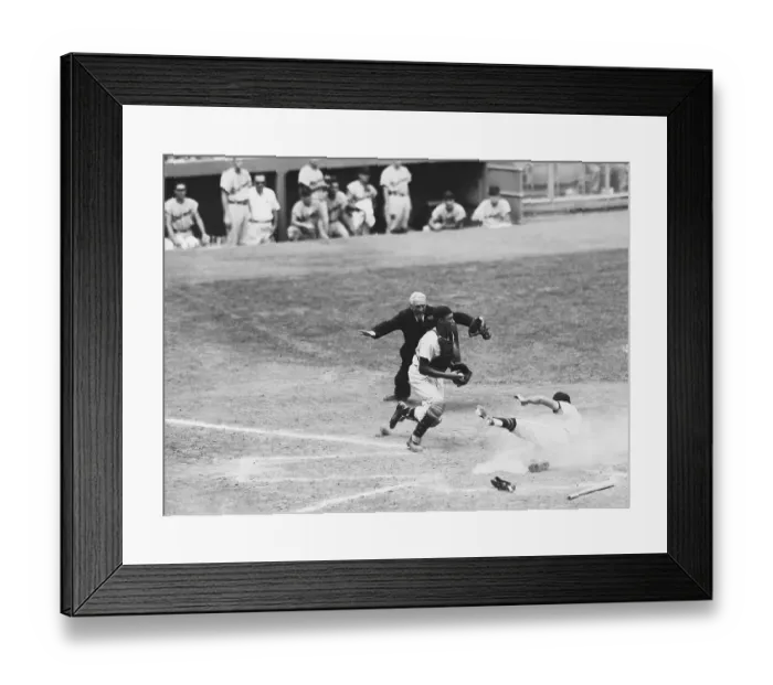 Framed Print : Harvey Kuenn Sliding into Home Plate Framed Print : Harvey Kuenn Sliding into Home Plate