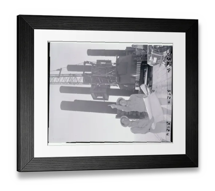 Framed Print : Navy Contractors at Building Site