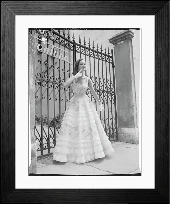 Framed Print : Woman Modeling an Evening Gown Framed Print : Woman Modeling an Evening Gown