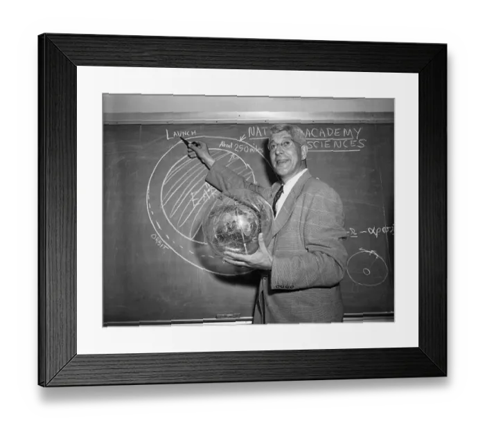 Framed Print : Joseph Kaplan Drawing a Diagram Framed Print : Joseph Kaplan Drawing a Diagram
