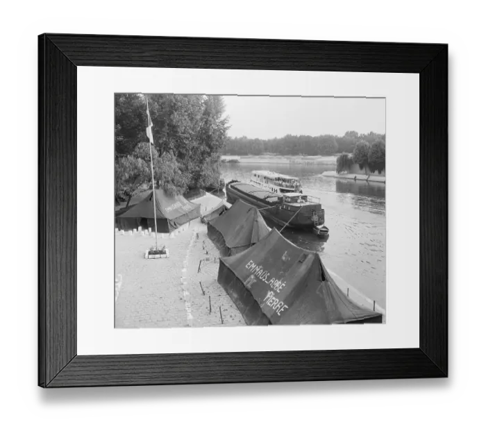 Framed Print : Tents Along the Seine River