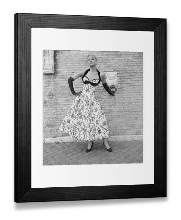 Framed Print : Woman Modeling a Gown Framed Print : Woman Modeling a Gown