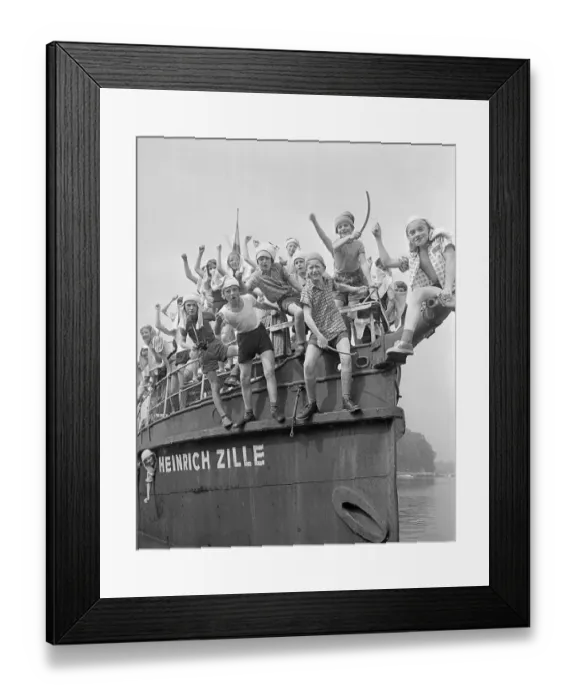 Framed Print : Youngsters Gesturing on Boat Framed Print : Youngsters Gesturing on Boat