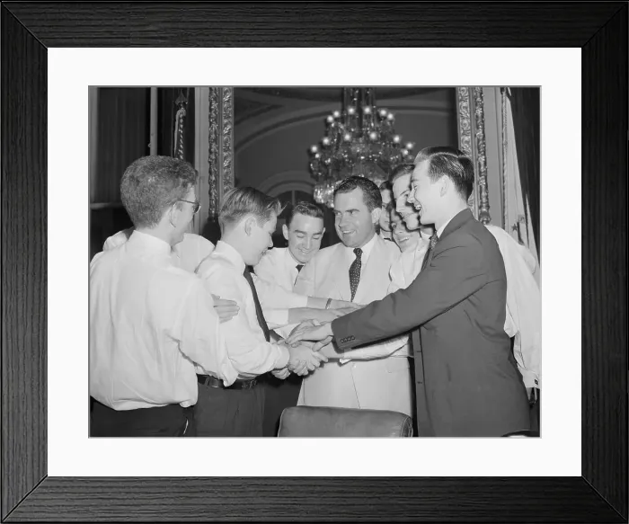 Framed Print : Richard M. Nixon Joining Hands with Page Boys Framed Print : Richard M. Nixon Joining Hands with Page Boys
