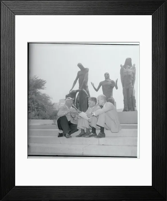 Framed Print : Jacob Epstein and Park Officials Conversing Framed Print : Jacob Epstein and Park Officials Conversing