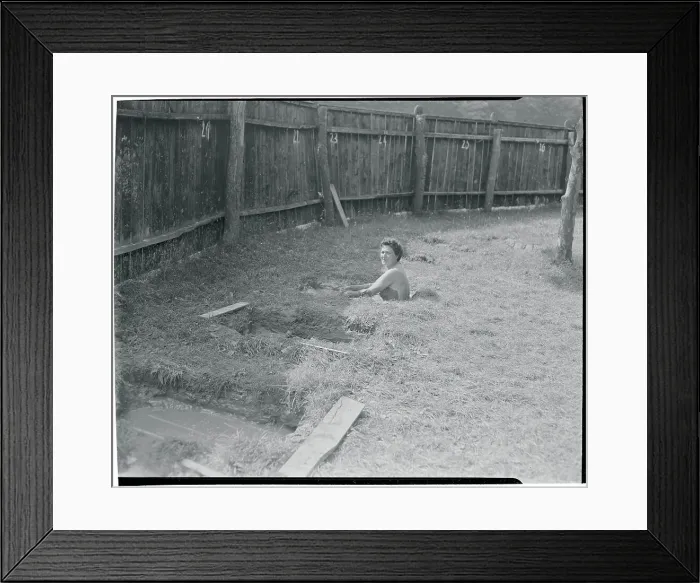 Framed Print : Young Woman in Mud Pool Framed Print : Young Woman in Mud Pool