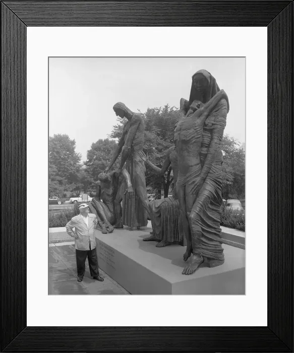 Framed Print : Jacob Epstein Gazing at Statues Framed Print : Jacob Epstein Gazing at Statues