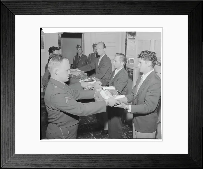 Framed Print : Prisoners Receiving Their Prison Clothing Framed Print : Prisoners Receiving Their Prison Clothing