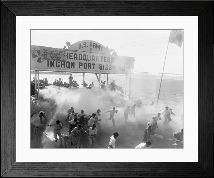 Framed Print : US Troops Breaking Up South Korean Demonstration Framed Print : US Troops Breaking Up South Korean Demonstration