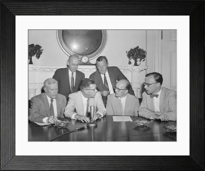 Framed Print : James Hagerty Meeting with Scientists Framed Print : James Hagerty Meeting with Scientists