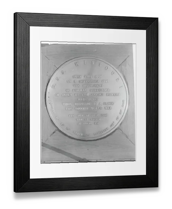 Framed Print : Commemorative World War II Plaque Framed Print : Commemorative World War II Plaque