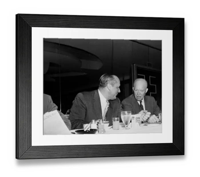 Framed Print : President Eisenhower Conferring with William Knowland
