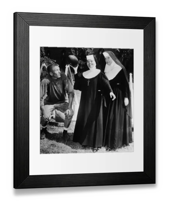 Framed Print : Johnny Unitas Teaches Nuns How to Throw Football Framed Print : Johnny Unitas Teaches Nuns How to Throw Football