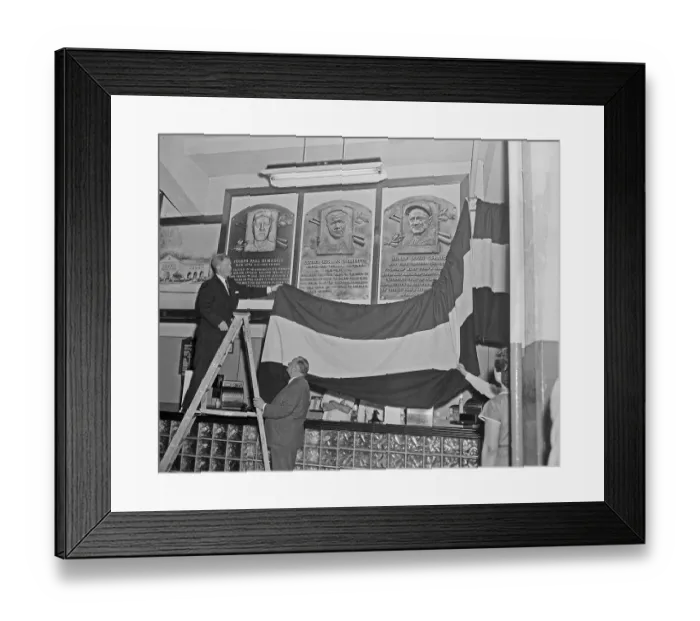 Framed Print : Unveiling of Yankee Plaques