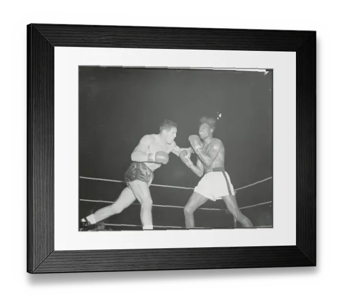 Framed Print : Sugar Ray Robinson and Rocky Castellani Boxing Framed Print : Sugar Ray Robinson and Rocky Castellani Boxing