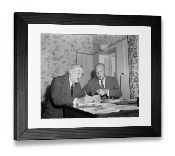 Framed Print : President Eisenhower and Secretary Dulles for Meeting Framed Print : President Eisenhower and Secretary Dulles for Meeting