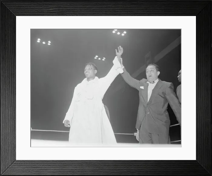 Framed Print : Boxer Sugar Ray Robinson Declared Winner by Ben Bentley Framed Print : Boxer Sugar Ray Robinson Declared Winner by Ben Bentley