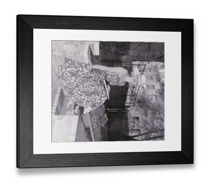 Framed Print : Model Relaxing in Yard Framed Print : Model Relaxing in Yard