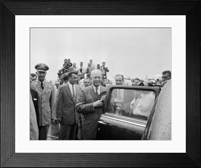 Framed Print : President Eisenhower Holding Hat over His Heart Framed Print : President Eisenhower Holding Hat over His Heart