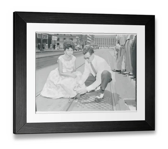 Framed Print : Couple Frying Eggs on Trolley Tracks Framed Print : Couple Frying Eggs on Trolley Tracks