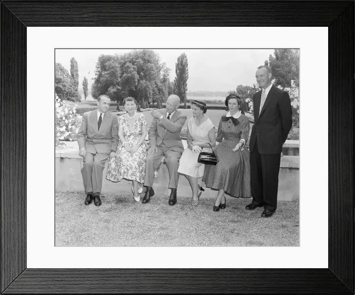 Framed Print : Dwight D. Eisenhower Relaxing with Family and Friend Framed Print : Dwight D. Eisenhower Relaxing with Family and Friend