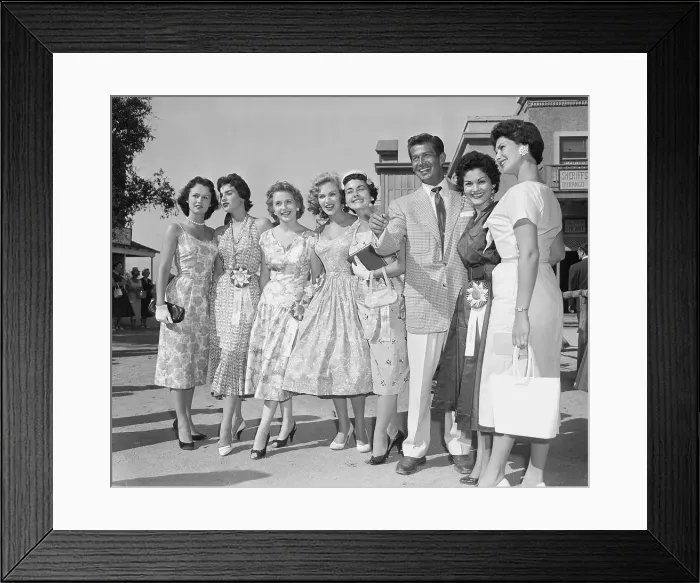 Framed Print : George Nader with Miss Universe Contestants Framed Print : George Nader with Miss Universe Contestants
