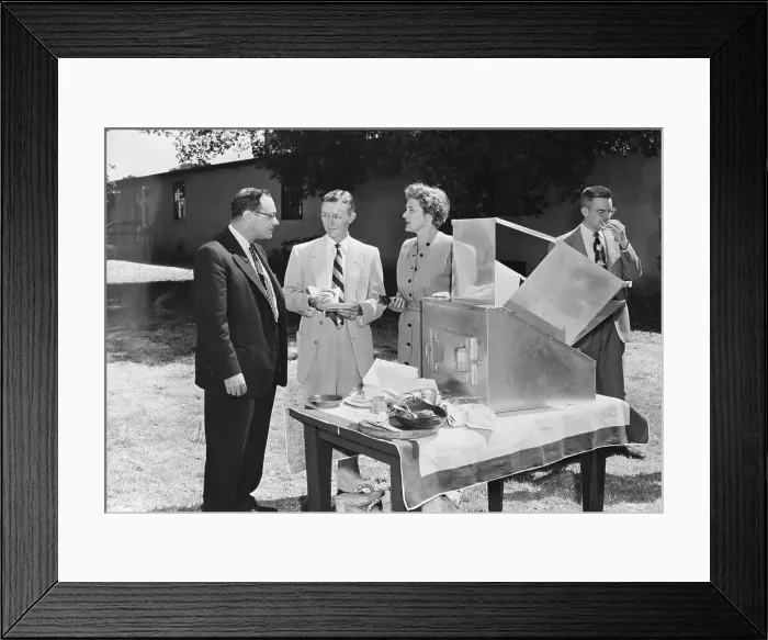 Framed Print : Maria Telkes Speaking with Colleagues Framed Print : Maria Telkes Speaking with Colleagues