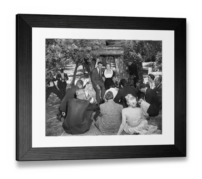 Framed Print : Clark and Kay Gable with Reporters Framed Print : Clark and Kay Gable with Reporters