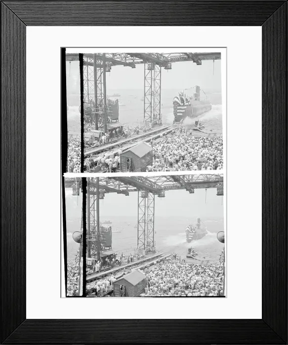 Framed Print : Crowd at Ship Launching Framed Print : Crowd at Ship Launching