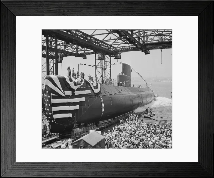 Framed Print : Maiden Launching of USS Seawolf Nuclear Submarine Framed Print : Maiden Launching of USS Seawolf Nuclear Submarine