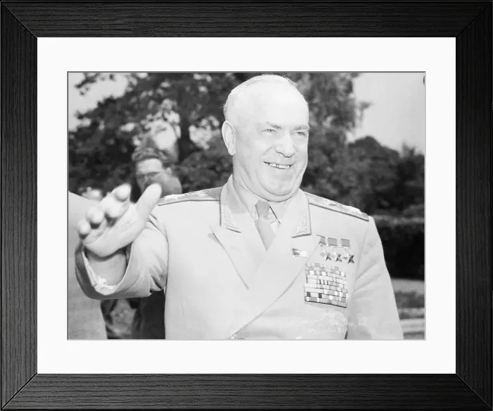 Framed Print : Soviet Defense Minister Georgi Zhukov Gesturing Genially