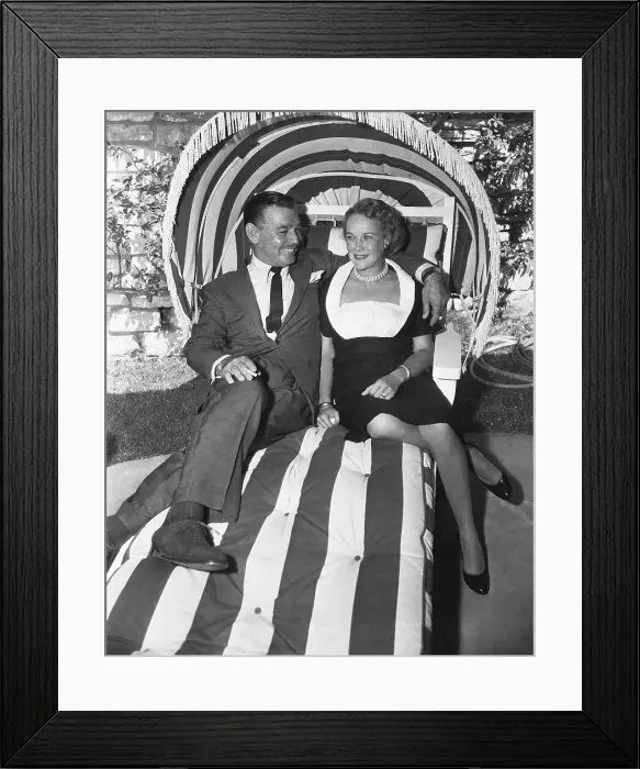 Framed Print : Clark and Kay Gable Posing on Lounger Framed Print : Clark and Kay Gable Posing on Lounger