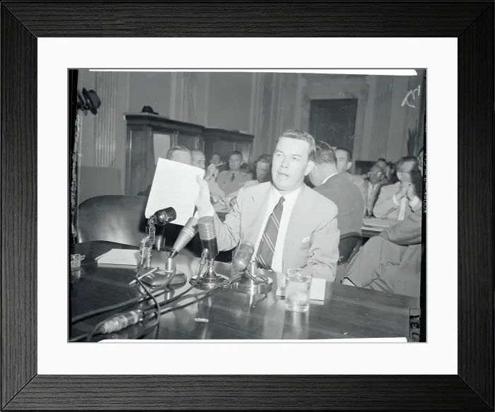 Framed Print : Senate Investigator with Document Framed Print : Senate Investigator with Document