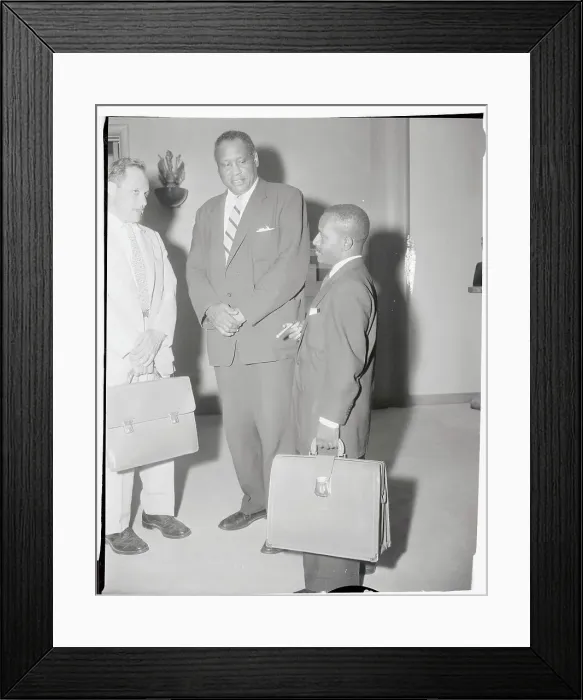 Framed Print : Paul Robeson Standing with Lawyer During Passport Hearing Framed Print : Paul Robeson Standing with Lawyer During Passport Hearing