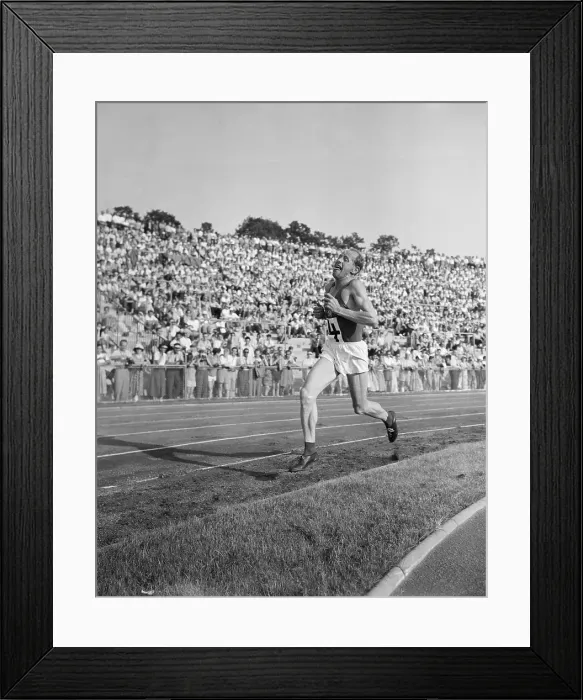 Framed Print : Emil Zatopek Competing in a Race Framed Print : Emil Zatopek Competing in a Race