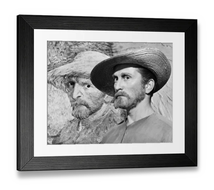 Framed Print : Kirk Douglas with Van Gogh Self-Portrait Framed Print : Kirk Douglas with Van Gogh Self-Portrait