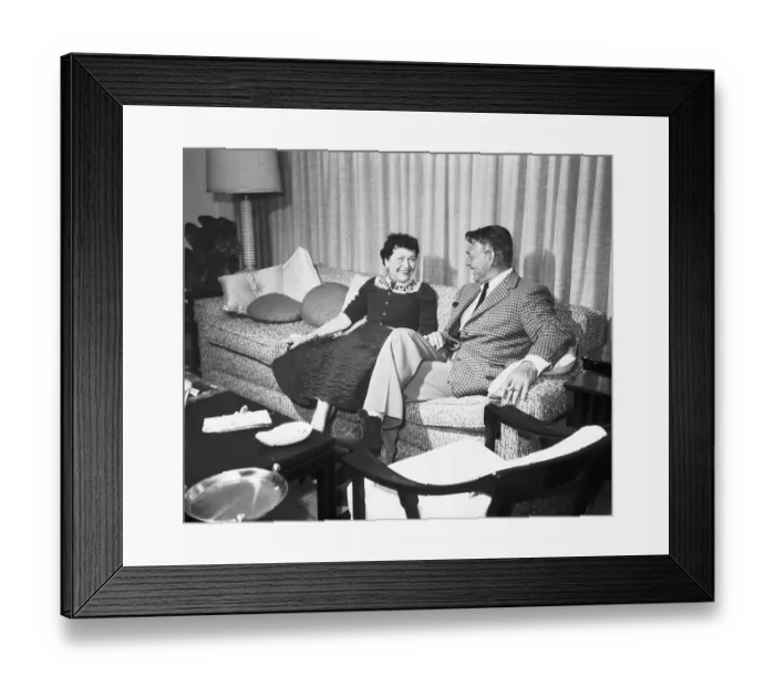 Framed Print : Actor Clark Gable Conversing with Editor Louella Parsons Framed Print : Actor Clark Gable Conversing with Editor Louella Parsons