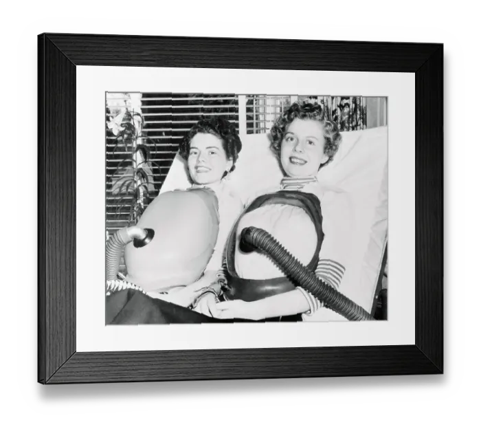 Framed Print : Polio Patients Receiving Respiratory Treatments Framed Print : Polio Patients Receiving Respiratory Treatments
